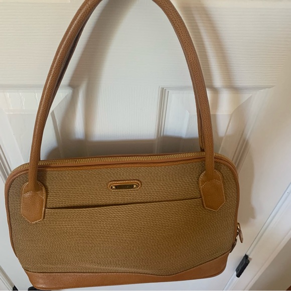 Eric Javits Natural Woven Tan Straw Shoulder Bag Purse Summer - Picture 9 of 16